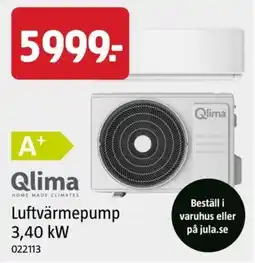 Jula Qlima luftvärmepump erbjuda