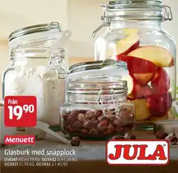 Jula Menuett glasburk med snäpplock erbjuda