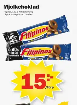 Pekås Filipinos mjölkchoklad erbjuda