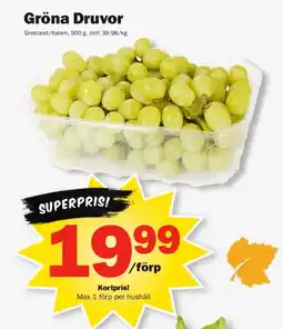Pekås Gröna Druvor erbjuda