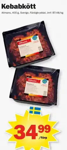 Pekås Allmans kebabkött erbjuda