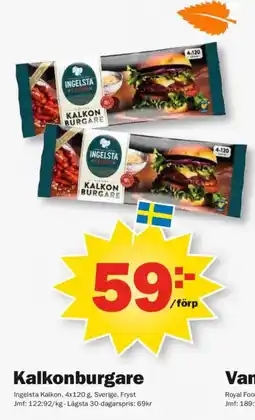 Pekås Ingelsta Kalkonburgare erbjuda