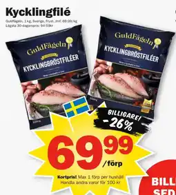 Pekås Guldfågeln kycklingbröstfiléer erbjuda