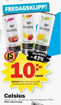 Pekås Celsius erbjuda