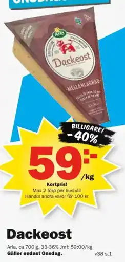 Pekås Dackeost erbjuda