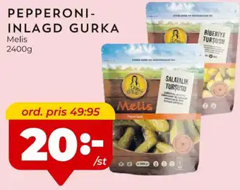 Matrix Butikerna Melis Pepperoni-Inlagd Gurka 2400g erbjuda