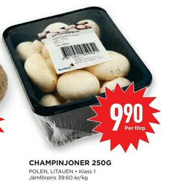 Willys Champinjoner 250g erbjuda