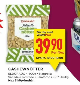 Willys Cashewnötter erbjuda