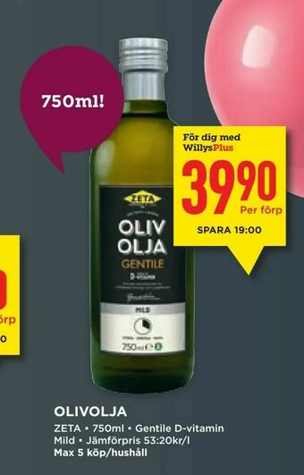 Willys Olivolja erbjuda