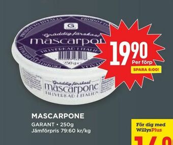 Willys Mascarpone erbjuda