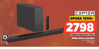 Power Cepter Dolby Atmos-soundbar erbjuda