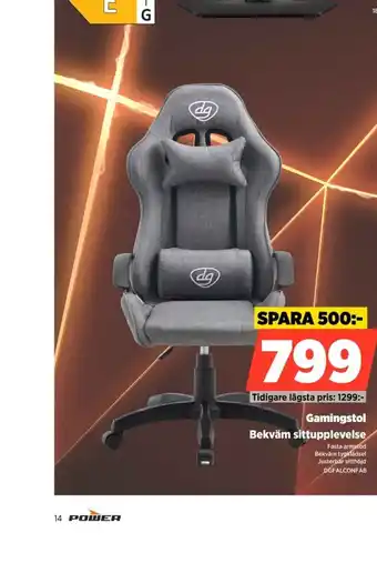Power dg Gamingstol erbjuda