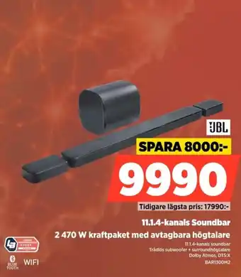 Power Jbl 11.1.4-kanals soundbar erbjuda