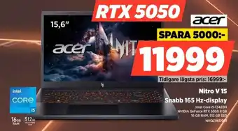 Power Acer Nitro V 15 erbjuda