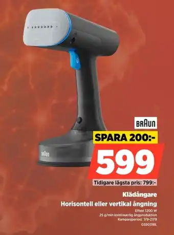 Power Braun klädångare erbjuda