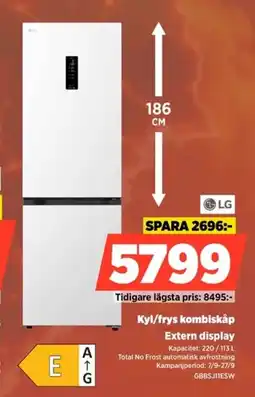 Power LG kyl/frys kombiskåp erbjuda