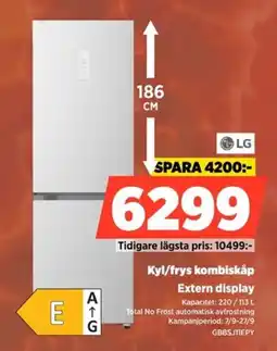 Power LG kyl/frys kombiskåp erbjuda