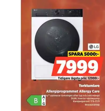 Power LG Torktumlare Allergiprogrammet Allergy Care erbjuda