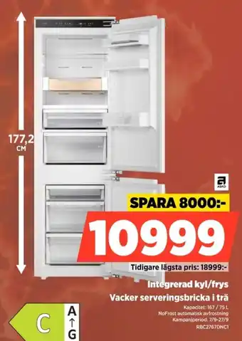 Power Asko integrerad kyl/frys erbjuda