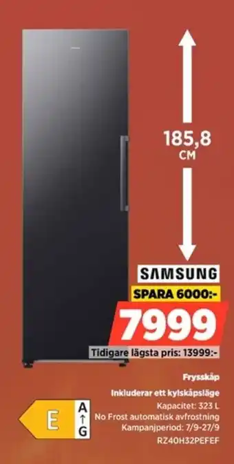Power Samsung frysskåp erbjuda
