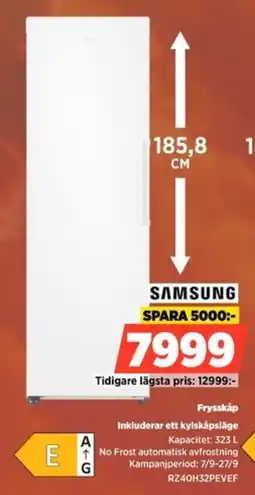 Power Samsung frysskåp erbjuda