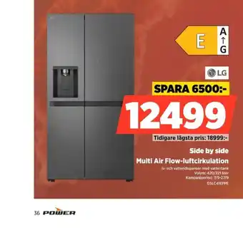 Power LG Side by side Multi Air Flow-luftcirkulation erbjuda