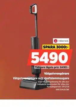 Power Roborock våtgolvrengörare och skaftdammsugare erbjuda