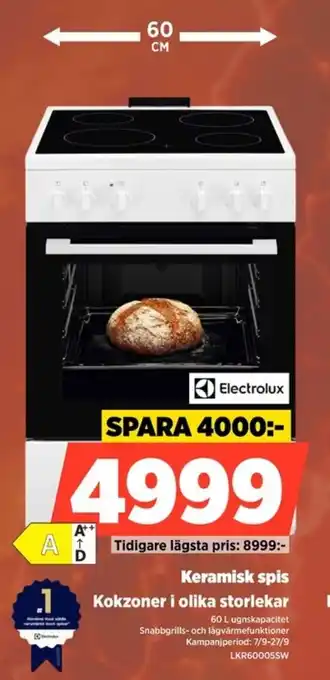 Power Electrolux keramisk spis erbjuda
