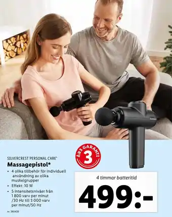 Lidl Silvercrest Personal Care Massagepistol erbjuda