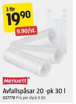 Jula Avfallspåsar 20 -pk 30 l erbjuda