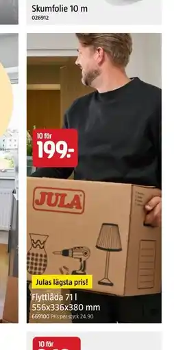 Jula Flyttlåda 71 l 556x336x380 mm erbjuda