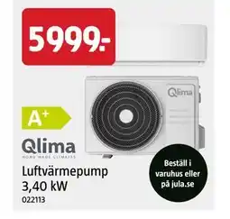 Jula Luftvärmepump 3,40 kW erbjuda