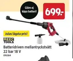 Jula Batteridriven mellantryckstvätt 22 bar 18 V erbjuda