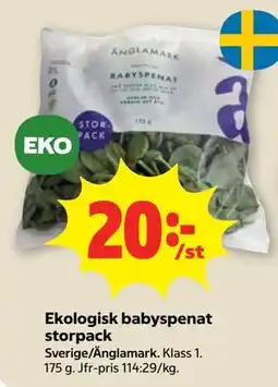 Stora Coop Ekologisk babyspenat storpack erbjuda