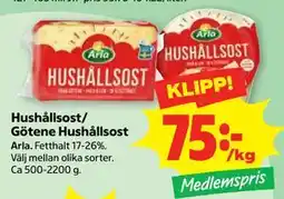 Stora Coop Hushållsost/ Götene Hushållsost, Medlemspris erbjuda