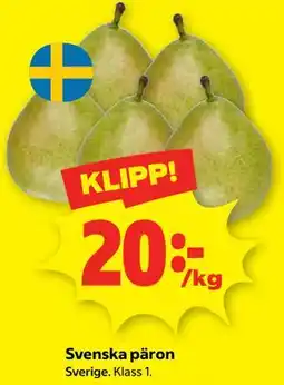 Stora Coop Svenska päron erbjuda
