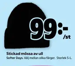 Stora Coop Stickad mössa av ull erbjuda