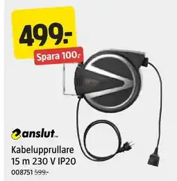 Jula Kabelupprullare 15 m 230 V IP20 erbjuda