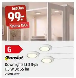 Jula Downlights LED 3-pk 1,5 W 3x 65 lm, Medlemspris erbjuda