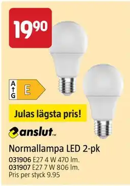 Jula Normallampa LED 2-pk erbjuda