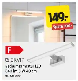 Jula Badrumsarmatur LED 640 lm 8 W 40 cm erbjuda