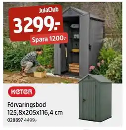 Jula Förvaringsbod 125,8x205x116,4 cm, Medlemspris erbjuda
