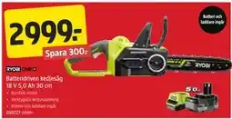 Jula Batteridriven kedjesåg 18 V 5,0 Ah 30 cm erbjuda
