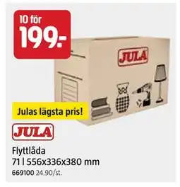 Jula Flyttlåda 71 l 556x336x380 mm erbjuda