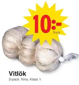 Matöppet Vitlök erbjuda