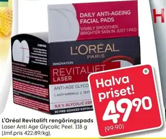 Rusta L'Oréal Revitalift rengöringspads 118g erbjuda
