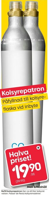Rusta Refill Kolsyrepatron erbjuda