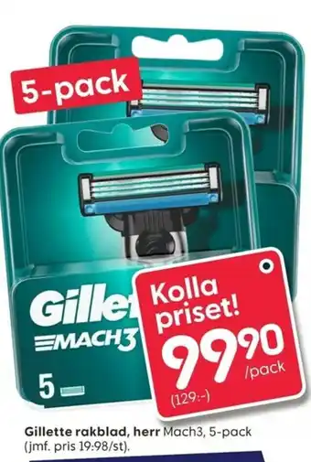 Rusta Gillette rakblad, herr 5-pack erbjuda