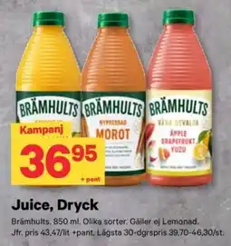 City Gross Brähults Juice, Dryck erbjuda