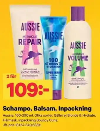 Aussie Schampo, Balsam, Inpackning